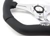 Preview: Momo Leder Sportlenkrad Trek R 350mm schwarz silber chrom steering wheel volante