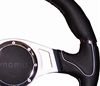 Preview: Momo Leder Sportlenkrad Millenium Sport 350mm schwarz, grau silber steering wheel volante