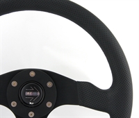 Preview: Momo Leder gelocht Sportlenkrad Competition 350mm schwarz black steering wheel volante