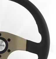 Preview: Momo Leder Sportlenkrad Tuner silber 32 320mm o.Ring schwarz anthrazit steering wheel volante