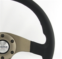 Preview: Momo Leder Sportlenkrad Tuner silber 32 320mm schwarz anthrazit steering wheel volante