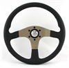 Preview: Momo Leder Sportlenkrad Tuner silber 35 350mm schwarz anthrazit ohne Ring steering wheel volante