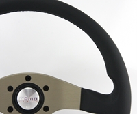 Preview: Momo Leder Sportlenkrad Tuner silber 35 350mm schwarz anthrazit ohne Ring steering wheel volante