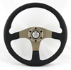 Preview: Momo Leder Sportlenkrad Tuner silber 35 350mm schwarz anthrazit steering wheel volante