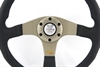 Preview: Momo Leder Sportlenkrad Tuner silber 35 350mm schwarz anthrazit steering wheel volante