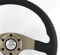 Preview: Momo Leder Sportlenkrad Tuner silber 35 350mm schwarz anthrazit steering wheel volante