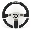 Preview: Momo Leder Sportlenkrad Net 350mm schwarz silber steering wheel volante