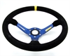 Preview: Momo Wildleder Sportlenkrad Modell MOD. 08 350mm schwarz blau steering wheel volante