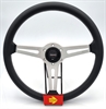 Preview: Momo Leder Sportlenkrad Retro 360mm schwarz silber steering wheel volante