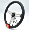 Preview: Momo Leder Sportlenkrad Retro 360mm schwarz silber steering wheel volante