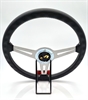 Preview: Momo Leder Sportlenkrad Retro 360mm schwarz silber steering wheel volante