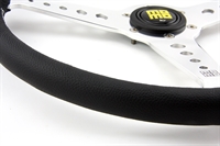 Preview: Momo Leder Sportlenkrad Heritage California 360mm schwarz silber chrom steering wheel volante