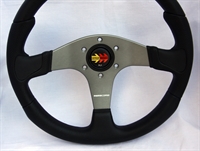 Preview: Momo Polyurethan Sportlenkrad Devil 350mm schwarz anthrazit silber steering wheel volante