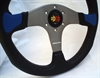 Preview: Momo Polyurethan Sportlenkrad Devil 350mm schwarz blau anthrazit silber steering wheel volante