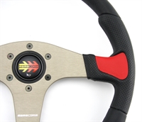 Preview: Momo Polyurethan Sportlenkrad Devil 350mm schwarz rot anthrazit silber steering wheel volante