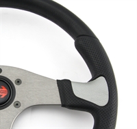 Preview: Momo Polyurethan Sportlenkrad Devil 350mm schwarz silber anthrazit steering wheel volante