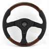 Preview: Momo Holz Mahagoni Sportlenkrad Dark Fighter 350mm braun schwarz steering wheel volante