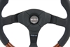 Preview: Momo Holz Mahagoni Sportlenkrad Dark Fighter 350mm braun schwarz steering wheel volante