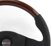 Preview: Momo Holz Mahagoni Sportlenkrad Dark Fighter 350mm braun schwarz steering wheel volante