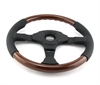 Preview: Momo Holz Mahagoni Sportlenkrad Dark Fighter 350mm braun schwarz steering wheel volante