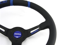 Preview: Momo Leder Sportlenkrad Drifting 330mm schwarz blau steering wheel volante