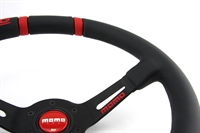 Preview: VDRIFT33NROSL Momo Leder Sportlenkrad Drifting 33cm 330mm schwarz rot steering wheel volante