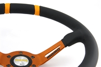 Preview: Momo Leder Sportlenkrad Drifting 350mm schwarz orange steering wheel volante