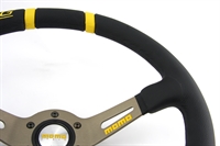 Preview: Momo Leder Sportlenkrad Drifting 350mm schwarz gelb anthrazit steering wheel volante