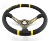 Preview: Momo Leder Sportlenkrad Drifting 350mm schwarz gelb anthrazit steering wheel volante