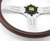 Preview: Momo Holz Mahagoni Sportlenkrad Heritage Grand Prix 350mm nussbaum matt silber steering wheel volante