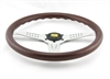 Preview: Momo Holz Mahagoni Sportlenkrad Heritage Grand Prix 350mm nussbaum matt silber steering wheel volante