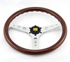 Preview: Momo Holz Mahagoni Sportlenkrad Heritage Indy 350mm braun silber steering wheel volante