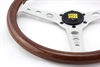 Preview: Momo Holz Mahagoni Sportlenkrad Heritage Indy 350mm braun silber steering wheel volante