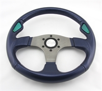 Preview: Momo Leder gelocht Sportlenkrad Jet 350mm blau, grün o.Ring steering wheel volante