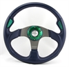 Preview: Momo Leder gelocht Sportlenkrad Jet 350mm blau, grün steering wheel volante