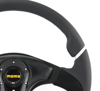 Preview: Momo Leder Wildleder Sportlenkrad Nero 350mm schwarz black steering wheel volante