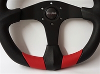 Preview: Momo Polyurethan Sportlenkrad Quark 350mm schwarz rot schwarz steering wheel volante