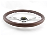 Preview: Momo Holz Mahagoni Sportlenkrad Heritage Super Grand Prix 350mm nussbaum matt verchromt steering wheel volante