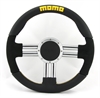 Preview: Momo Leder Sportlenkrad V6 EVO 350mm schwarz chrom steering wheel volante