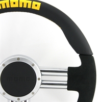 Preview: Momo Leder Sportlenkrad V6 EVO 350mm schwarz chrom steering wheel volante