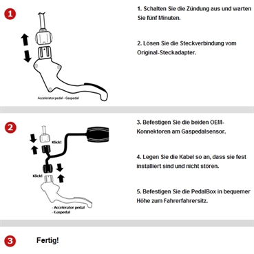 DTE Systems PedalBox 3S für Mercedes-Benz CLK-Klasse C209 A209 2005-2010 CLK 280 V6 170KW Gaspedal Chip Tuning Pedaltuning