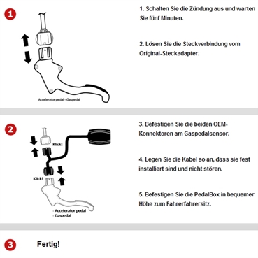 DTE PedalBox 3S für PEUGEOT 208 73KW 01 2015- 1.6 BlueHDi 100 Tuning Gaspedalbox Chip