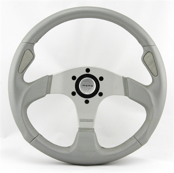 Momo Leder Sportlenkrad Silverjet 350mm silber ohne Ring steering wheel volante