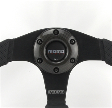 Momo Leder gelocht Sportlenkrad Jet 350mm schwarz Ring aus Carbonfaser steering wheel volante