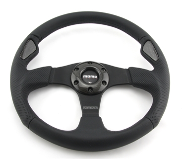 Momo Leder gelocht Sportlenkrad Jet 350mm schwarz Ring aus Carbonfaser steering wheel volante