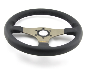 Momo Leder Sportlenkrad Tuner silber 32 320mm o.Ring schwarz anthrazit steering wheel volante