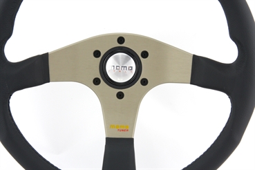 Momo Leder Sportlenkrad Tuner silber 35 350mm schwarz anthrazit ohne Ring steering wheel volante