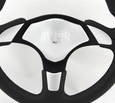 Momo Leder Sportlenkrad X-Avion 350mm schwarz black silber steering wheel volante