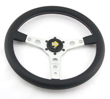 Momo Leder Sportlenkrad Prototipo 350mm schwarz silber steering wheel volante