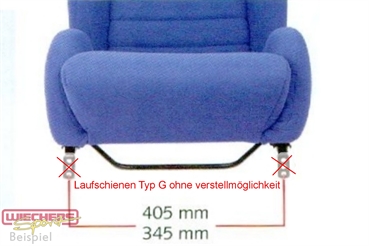 Wiechers Laufschienen mit 405mm Breite ohne Lochwinkel für einen Sitz Sportsitz Set Laufschienensatz